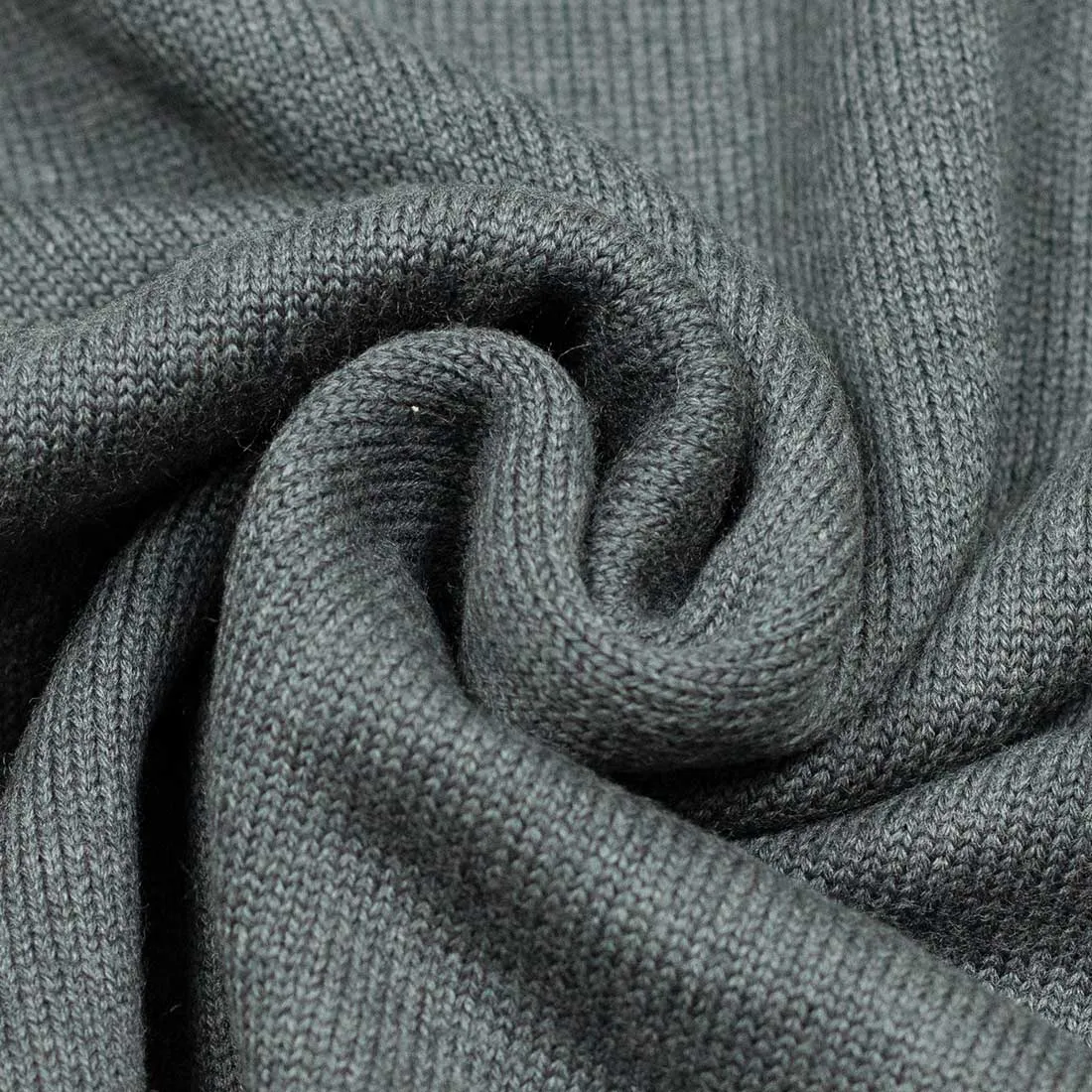 Rollneck sweater in grigio grey superfine merino wool (restock)