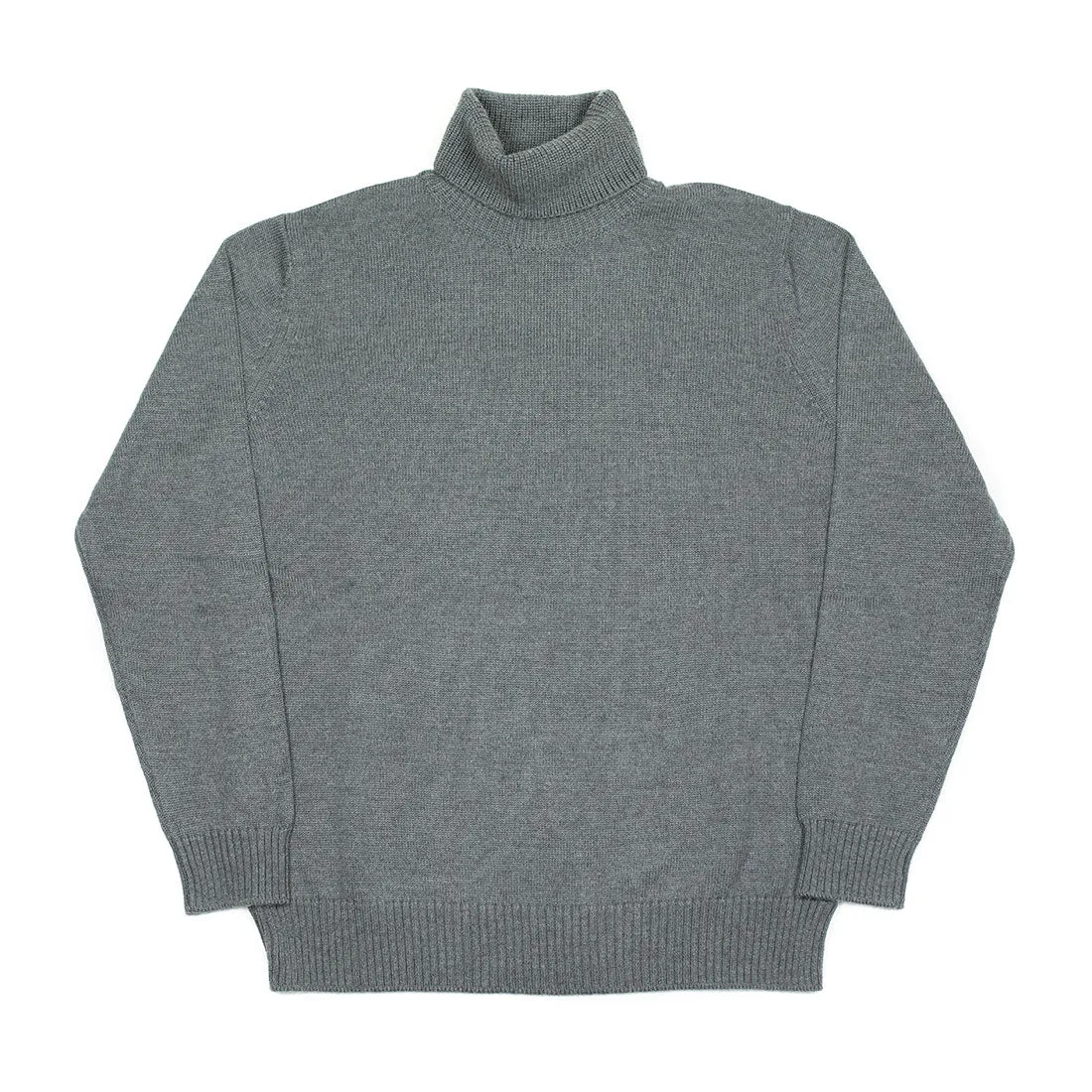 Rollneck sweater in grigio grey superfine merino wool (restock)