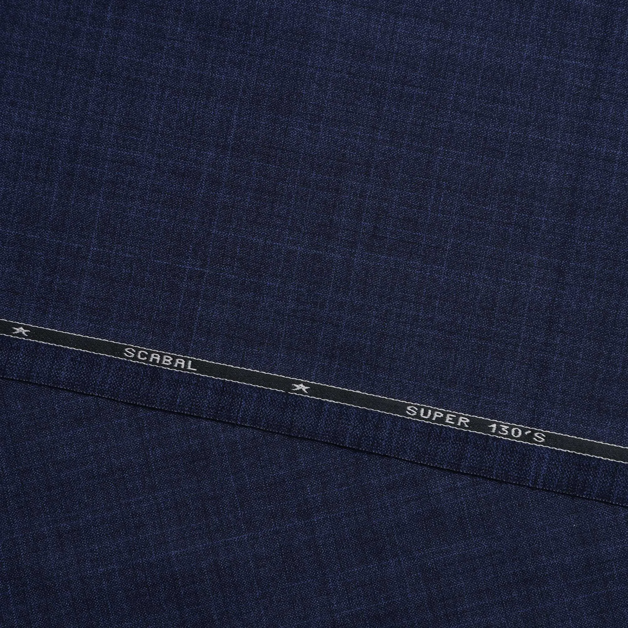 Royal Blue SCABAL Super 130's All Wool Suiting Fabric - 3.5 Meters, 150 cm Width, Made in the UK-D21253