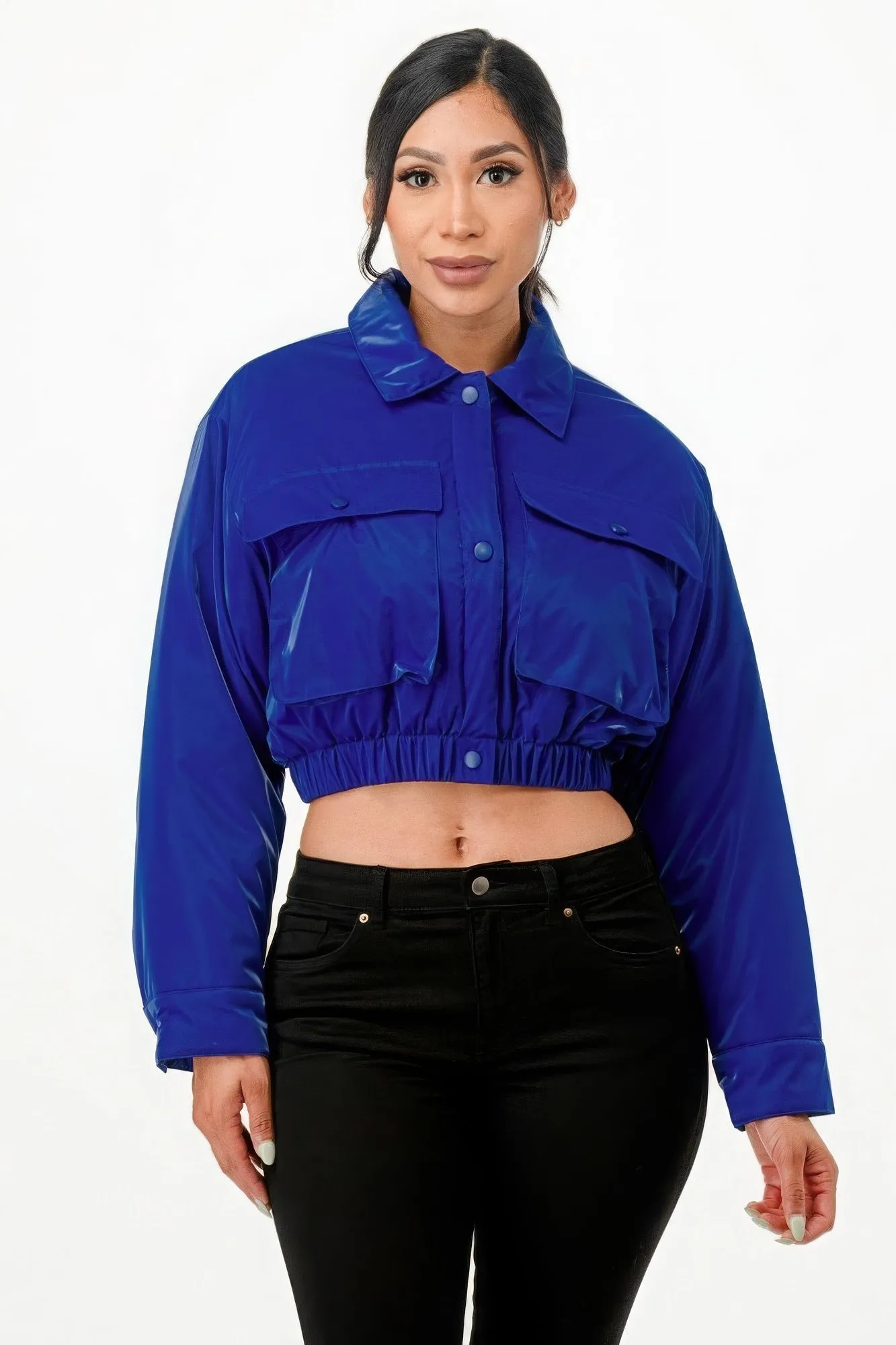 Set Apart Shiny Puffer Bomber Jacket