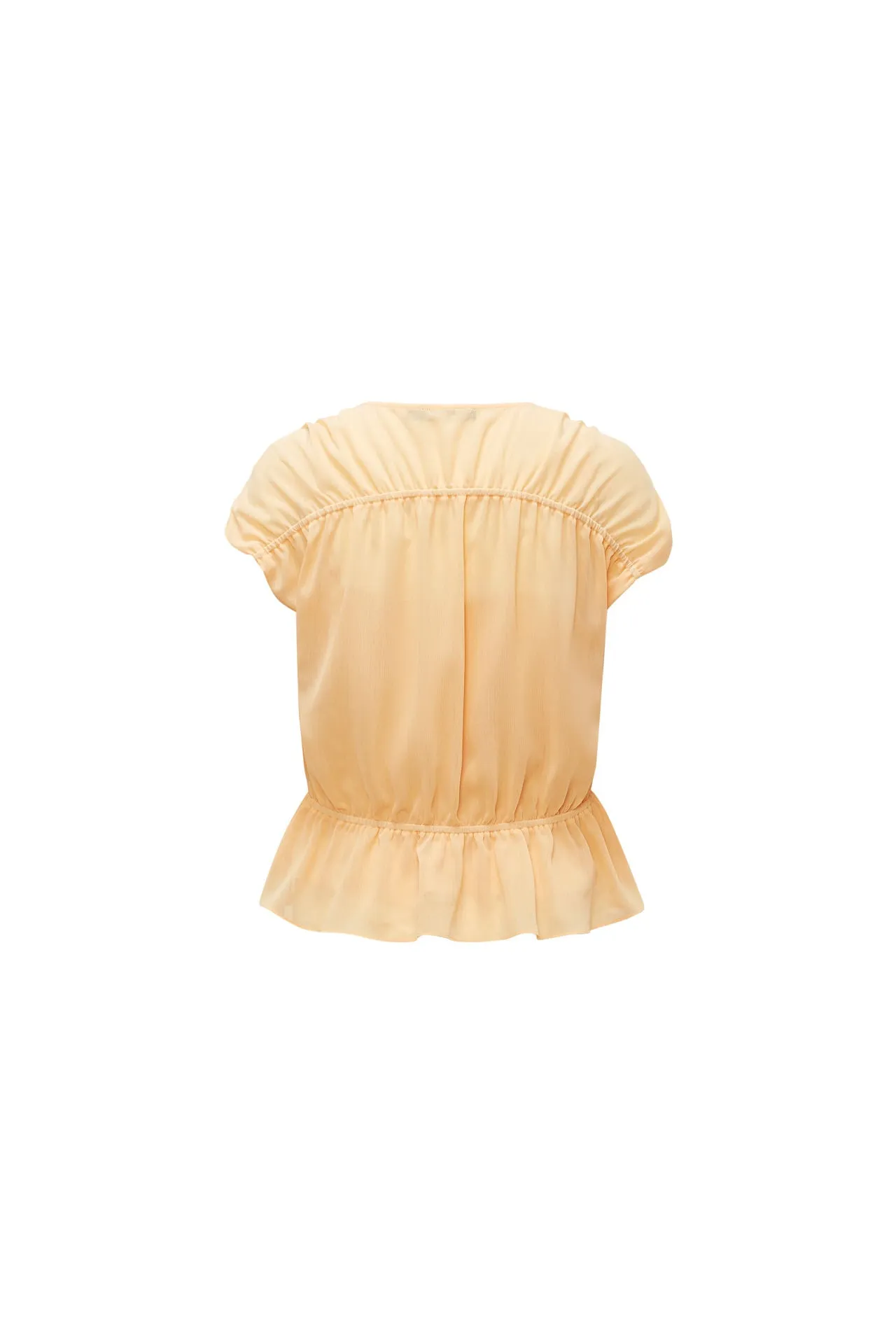 Sheer Crinkle Blouse with Elastic Waistband