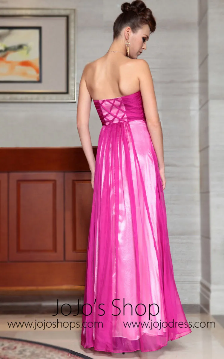 Strapless Jewled Pink Evening Dress