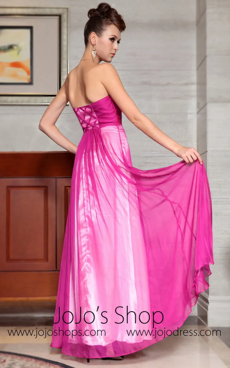 Strapless Jewled Pink Evening Dress