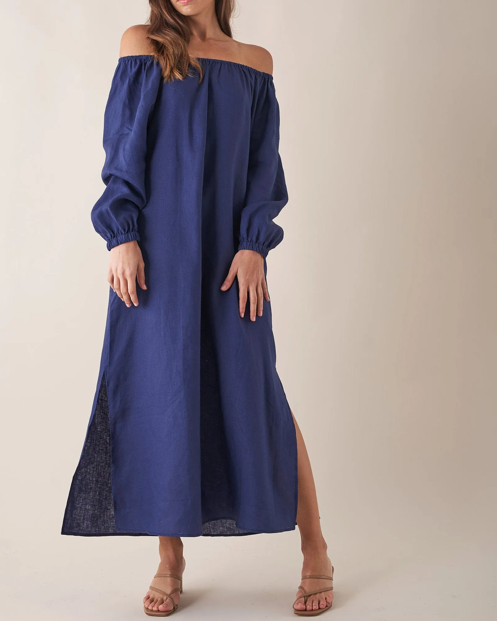 Tala Linen Maxi Dress - Navy