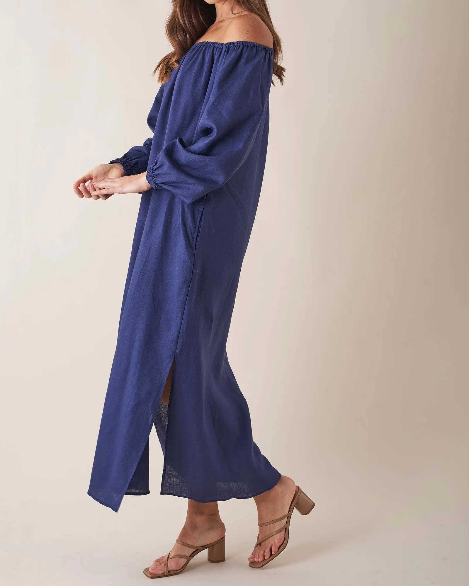 Tala Linen Maxi Dress - Navy