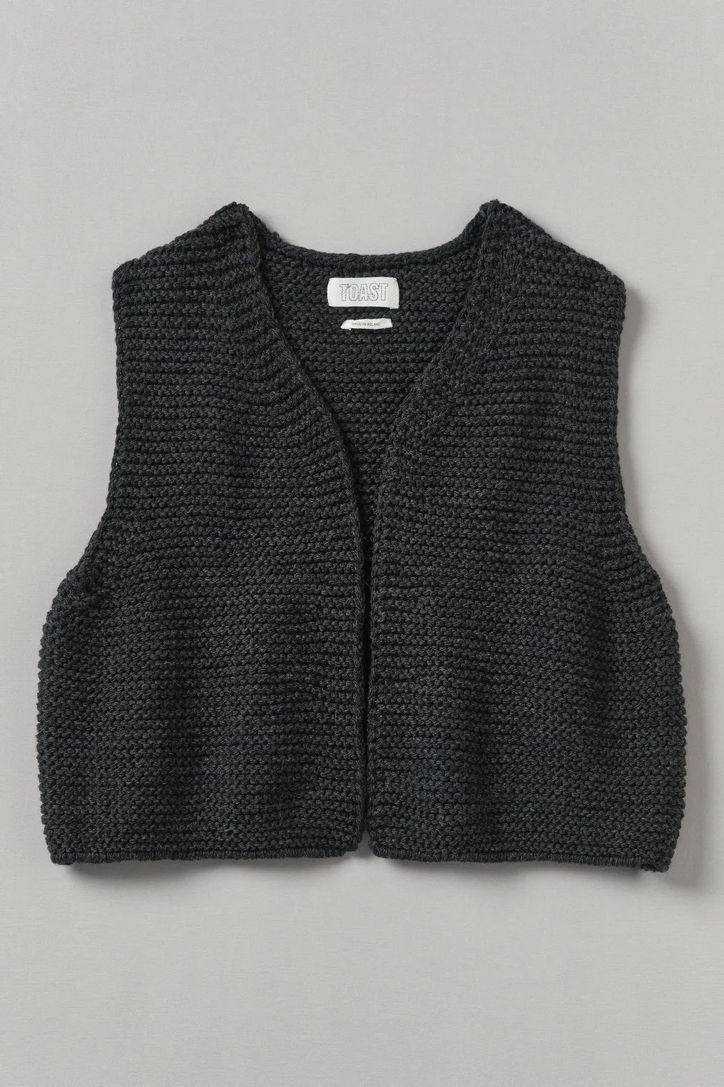 Textured Knit Gilet, Charcoal