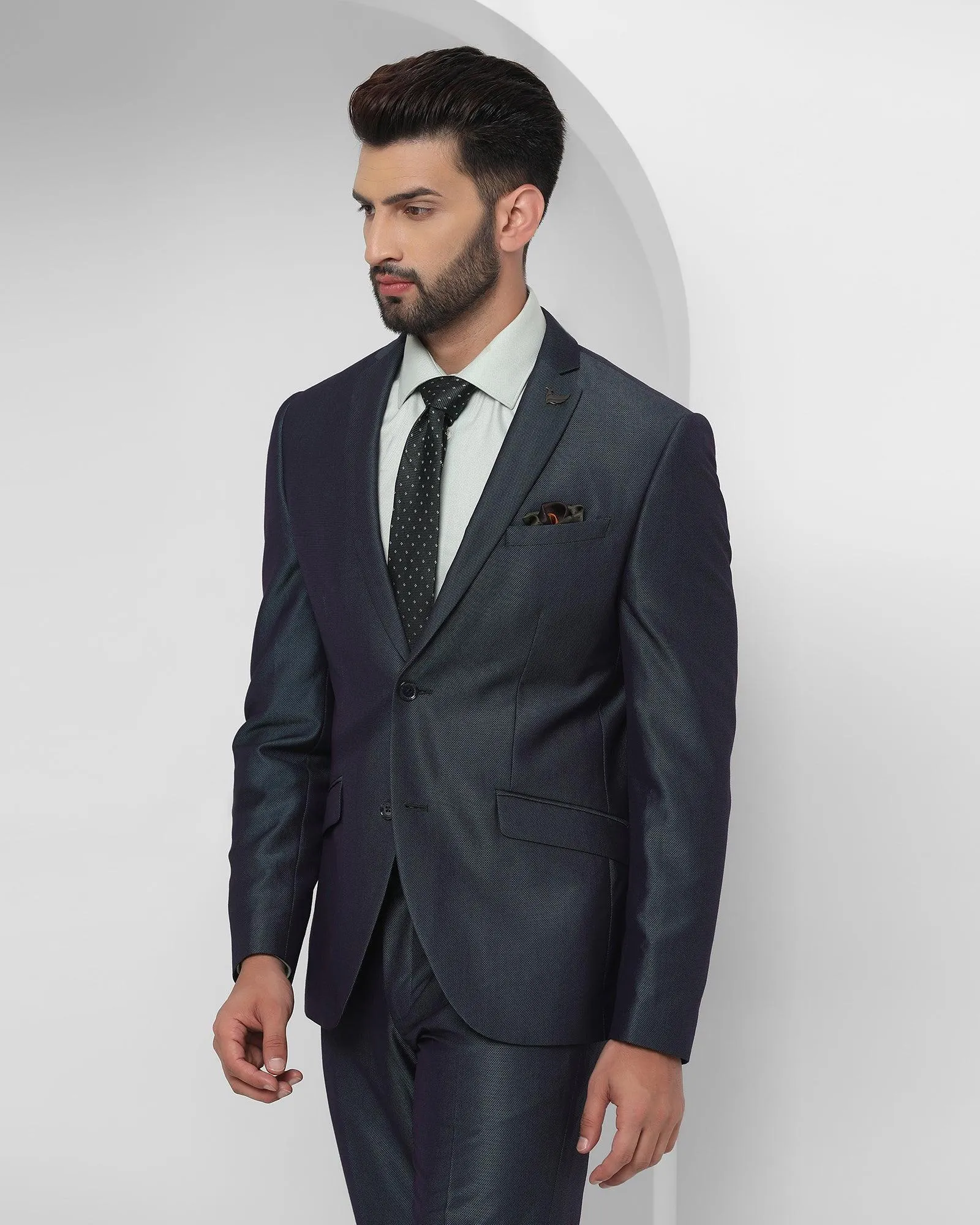 Two Piece Teal Textured Formal Suit - Therin