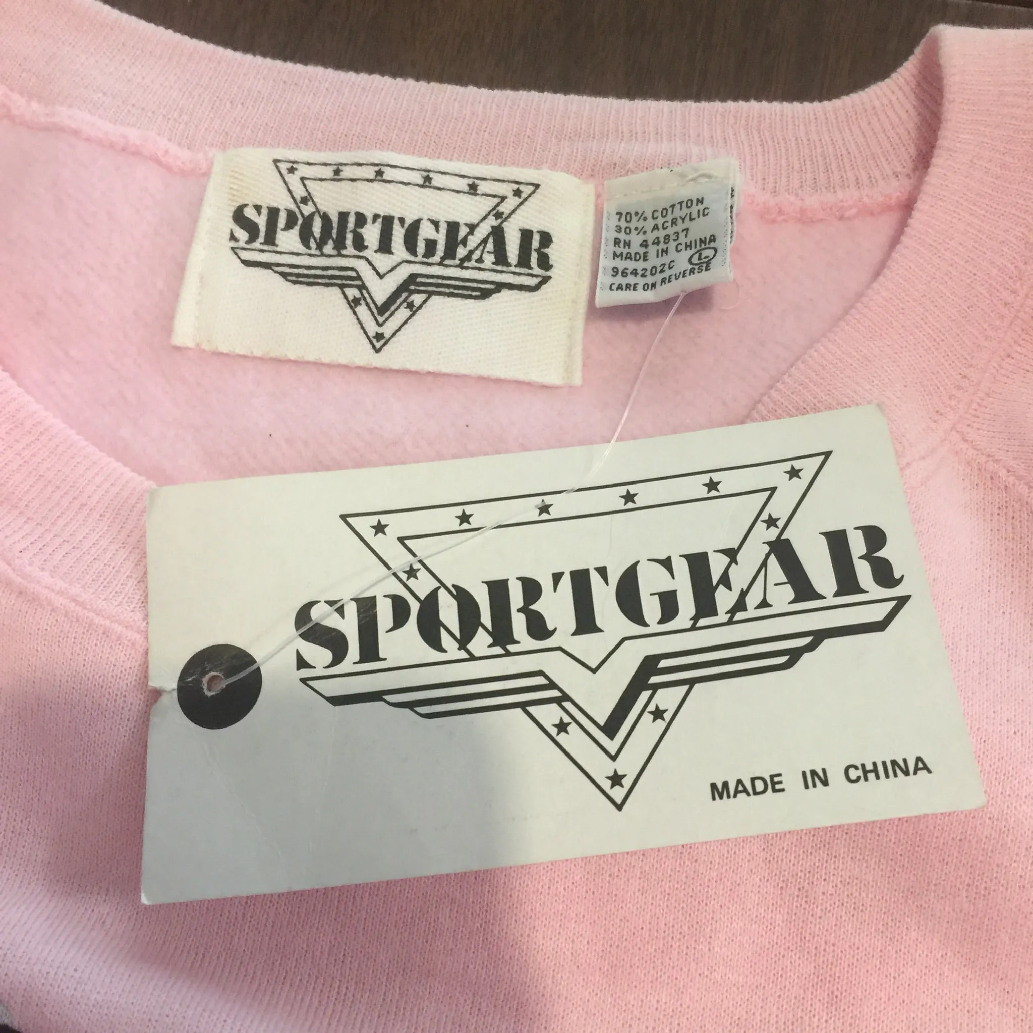 Vintage 80s | Deadstock Pastel Pink SWATCH Sweatshirt | Size L