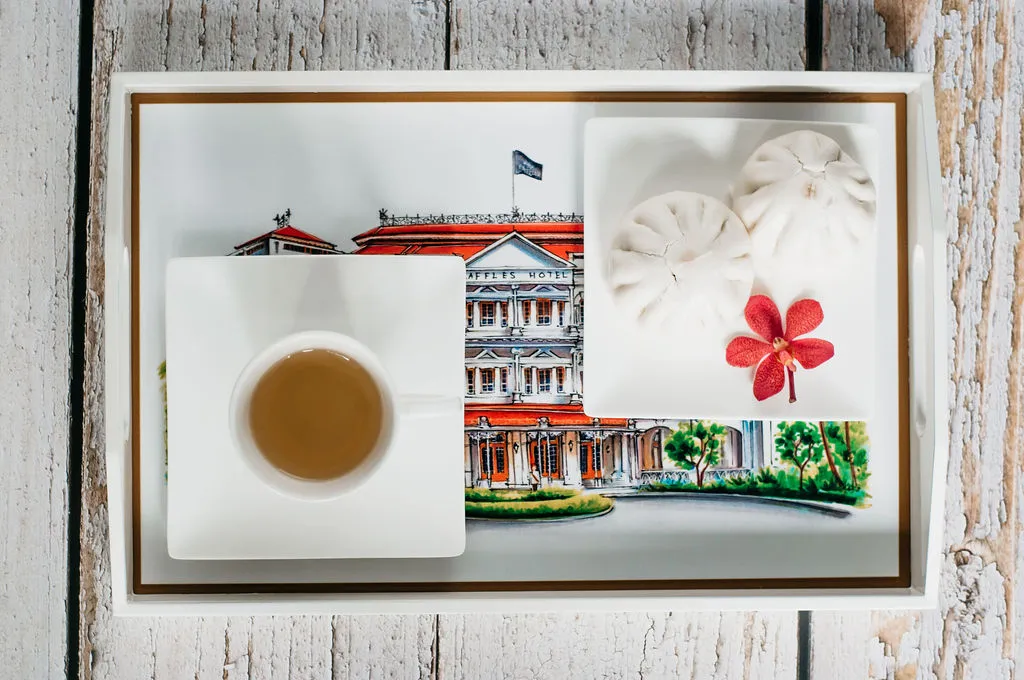 White Lacquer Tray - Raffles Hotel