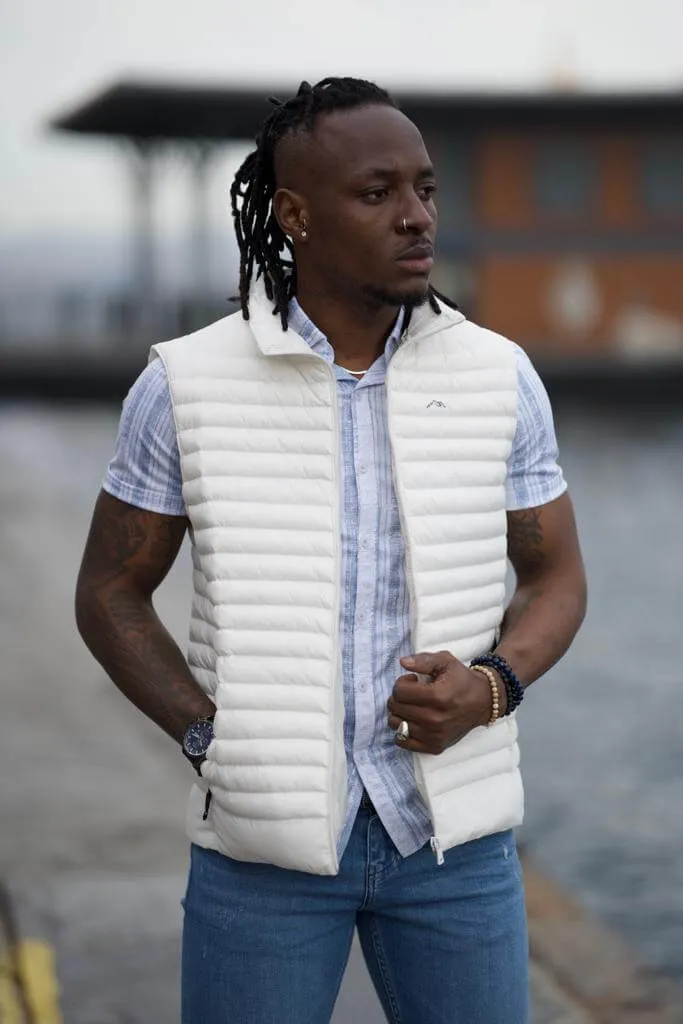 White Puffer Down Vest