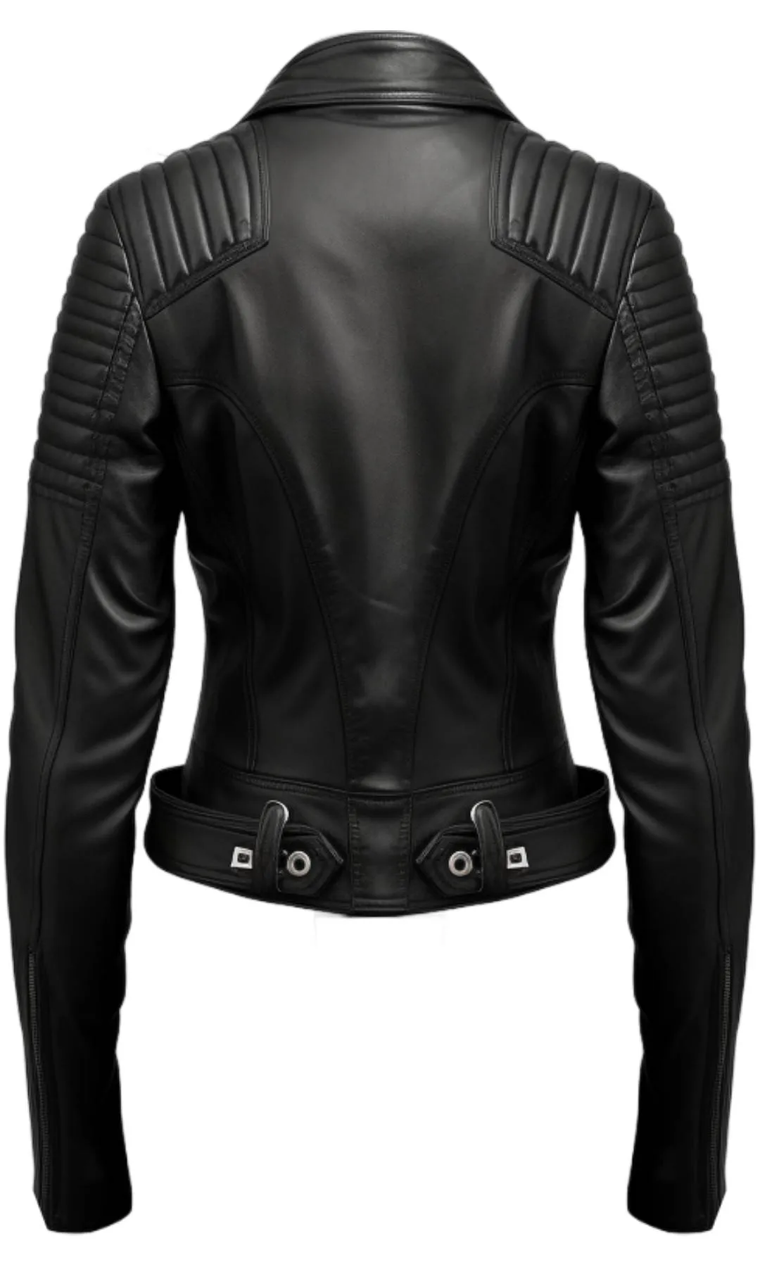 Women Lauren Black Biker Leather Jacket