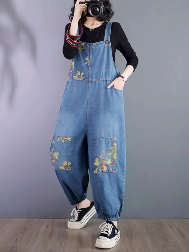 Women's Summer My dream Pattern and Colorful Overalls Dungarees