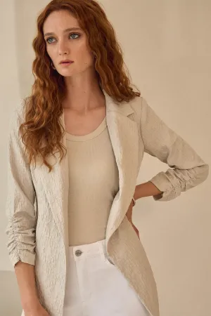 Woven Jacquard Boxy Blazer