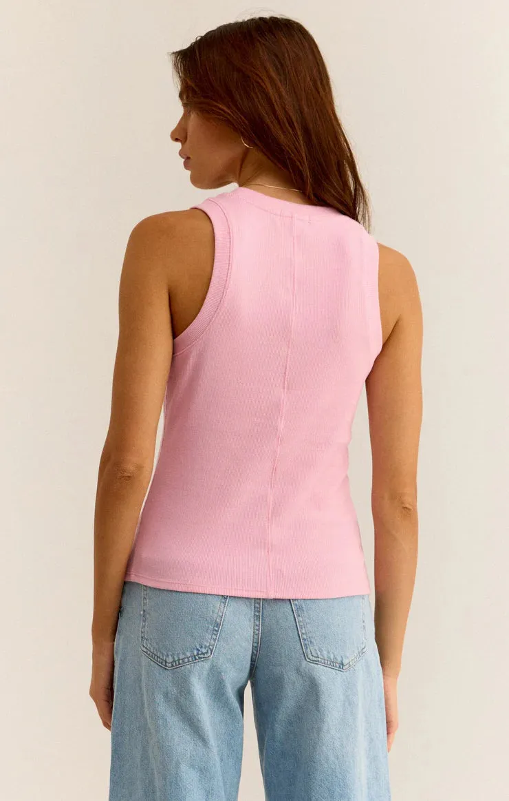 ZSU Sirena Ribbed Tank in Peony